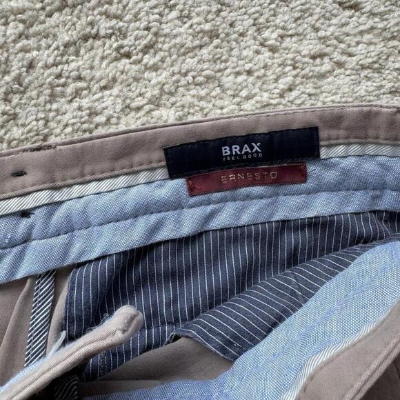 BRAX Ernesto Dress Pants Men 34 X 31 Stretch Beige Straight Leg Casual Formal - Picture 11 of 13